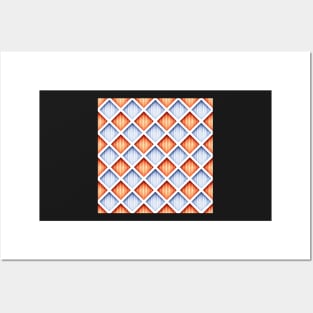 3d Geometric Pattern, Rhombic Harlequin Motif Posters and Art